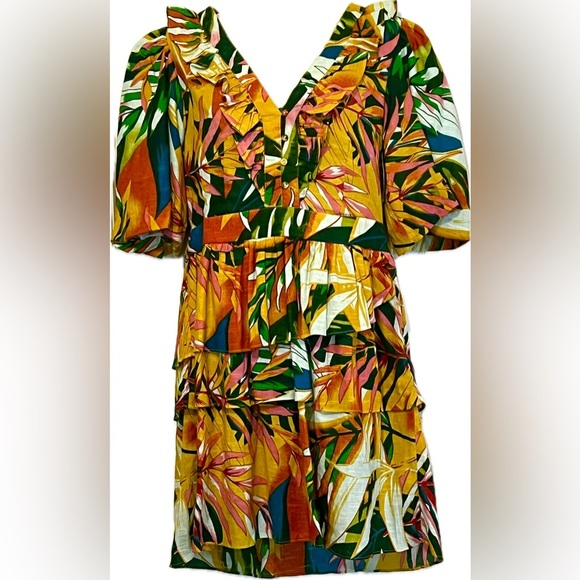 Walter Baker Alani Floral Mini Dress, Color Yellow Multicolor, Size 8, N… - Picture 3 of 11